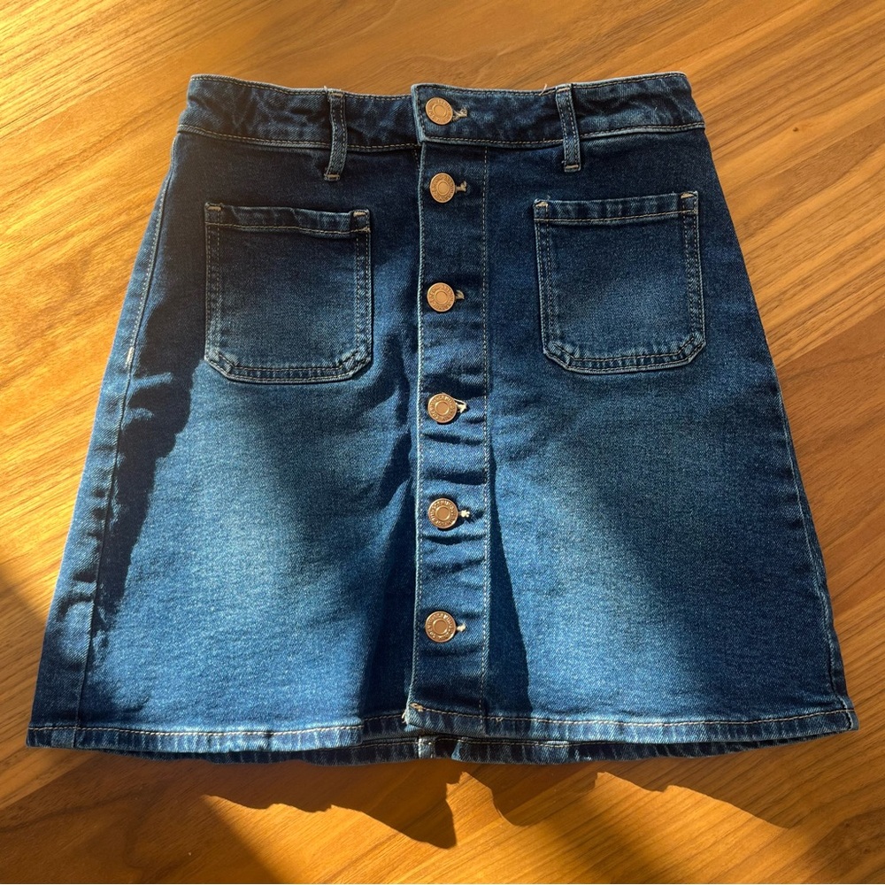 Blue Denim A-Line Skirt